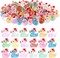 Christmas Mini Glitter Ducks 60pcs Colorful Tiny Small Little Resin Ducks to Hide Plastic Miniatures